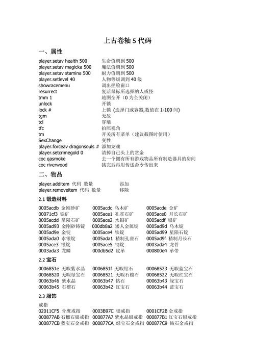 【上古卷轴各类装备代码大全,上古卷轴装备代码查询】-第2张图片 【上古卷轴各类装备代码大全,上古卷轴装备代码查询】-第2张图片