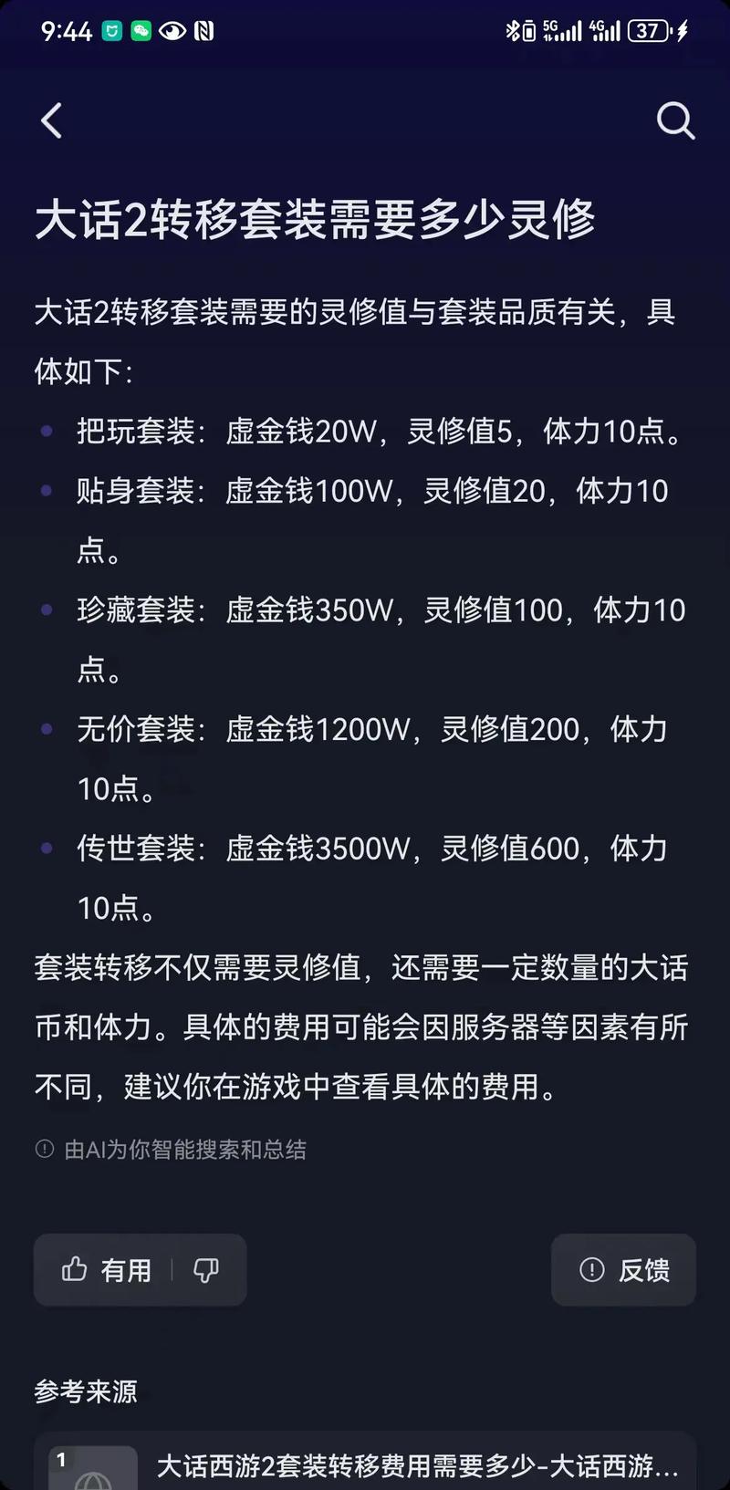 大话2传世套装需要多少灵修值，大话2套装品质升到传世要多少灵修-第5张图片