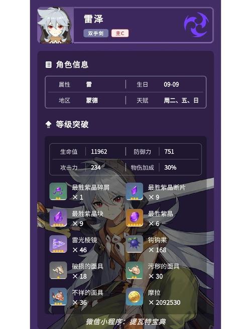 【原神雷泽的装备，元神雷泽装备】-第7张图片
